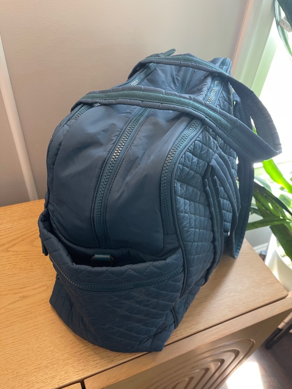 Vera Bradley Quilted Nylon Deep Teal Travel Bag - Picture 4 of 8